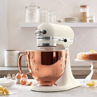 KitchenAid Fresh Linen Mixer with Copper Bowl